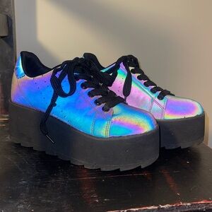 YRU reflective platform sneakers